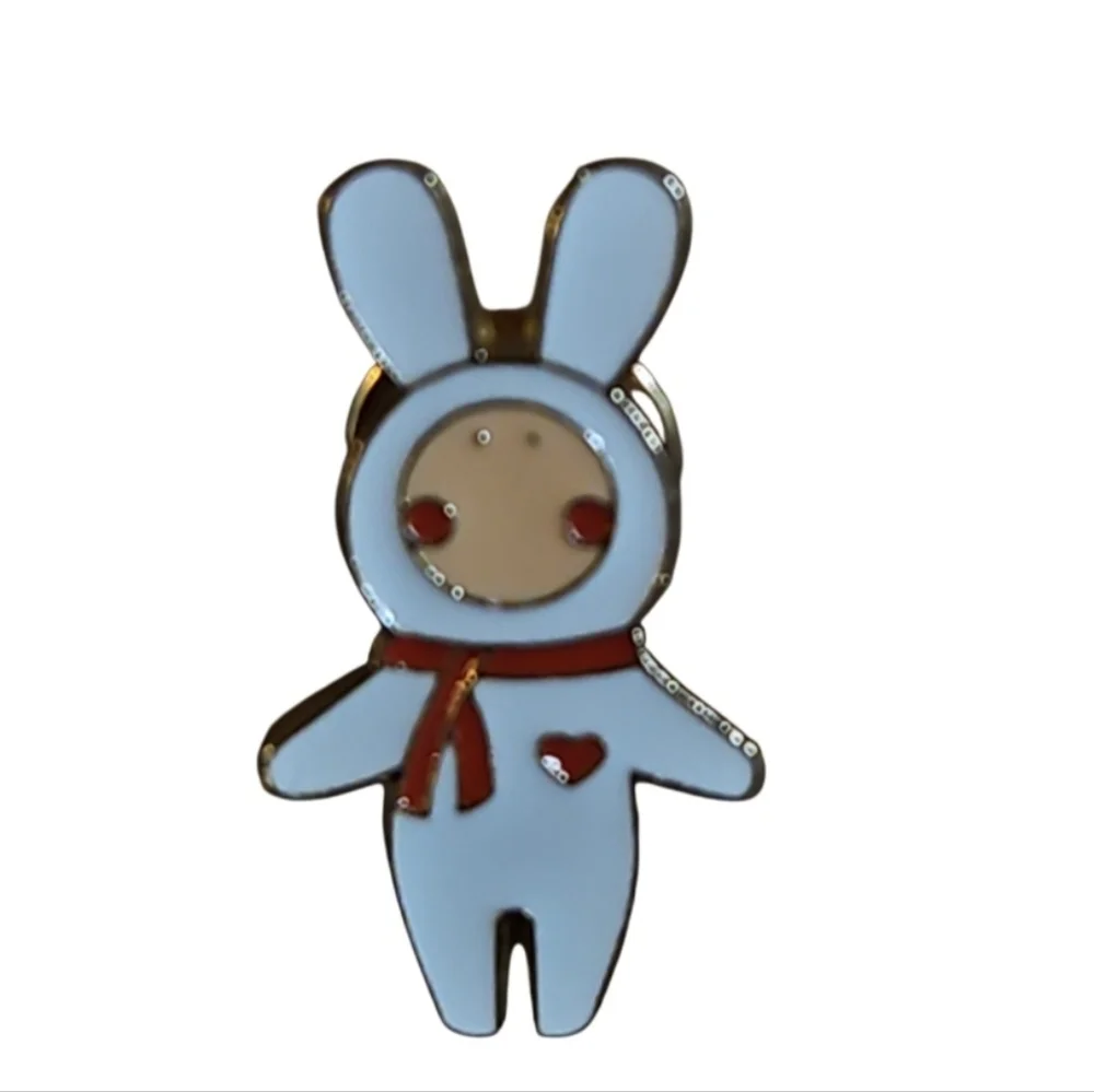 Hand Crafted Valentine's Bunny Pin Enamel Easter Lapel Pin LGBTQA+ Expression